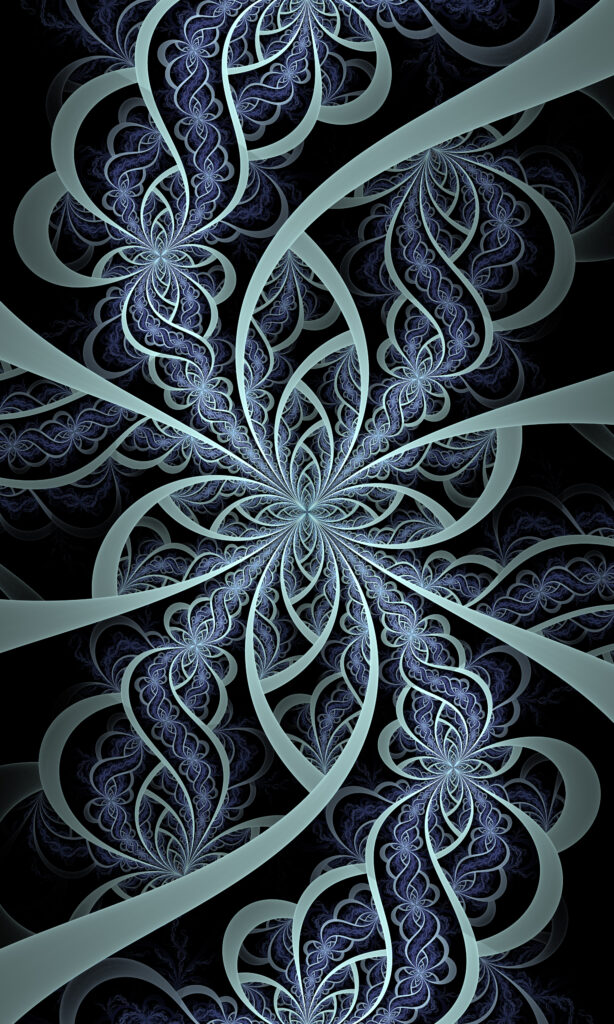 Mesmerizing Fractal Wallpaper: Intricate Patterns on Dark Background