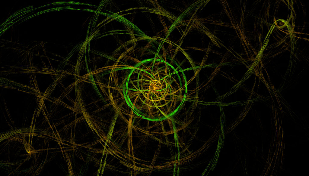 Mesmerizing Green and Yellow Fractal Design Wallpaper Background