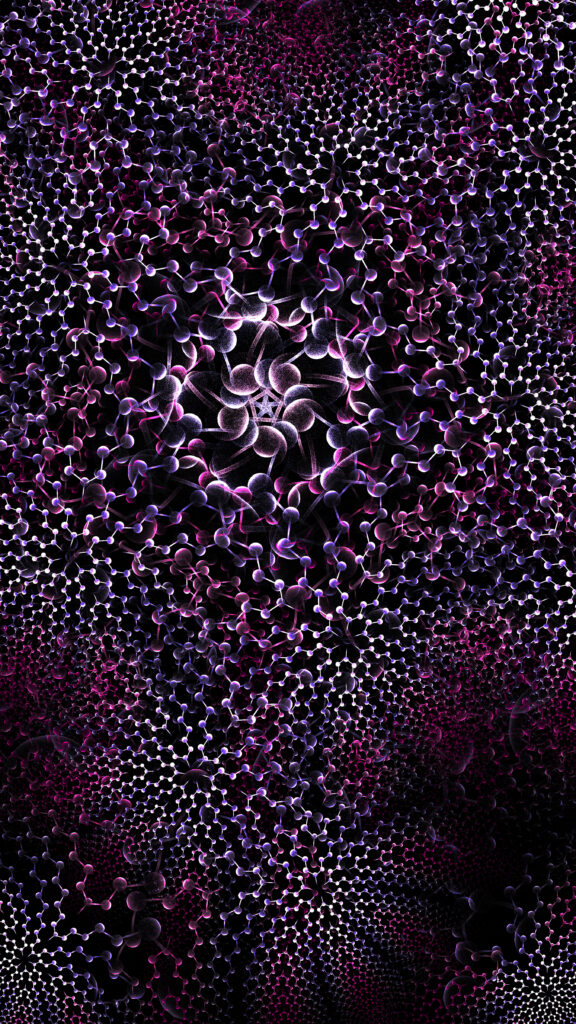 Intricate Fractal Circles Wallpaper in Purple, Pink & Black