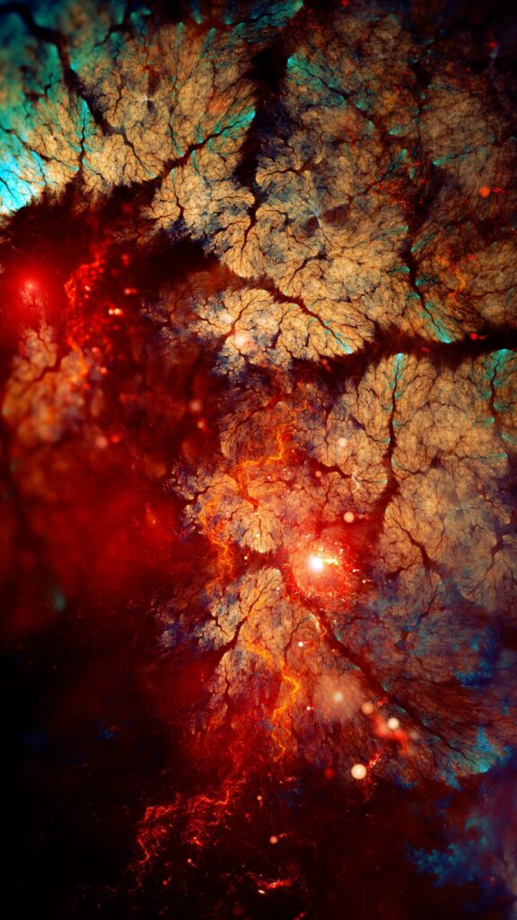 Vivid Fractal Wallpaper: Glowing Sparks & Dynamic Depth Background