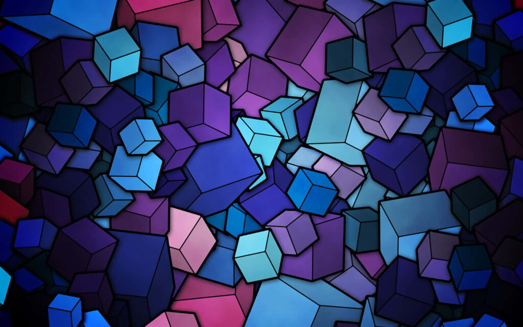 Abstract Geometric Wallpaper in Blue, Purple, and Pink Background