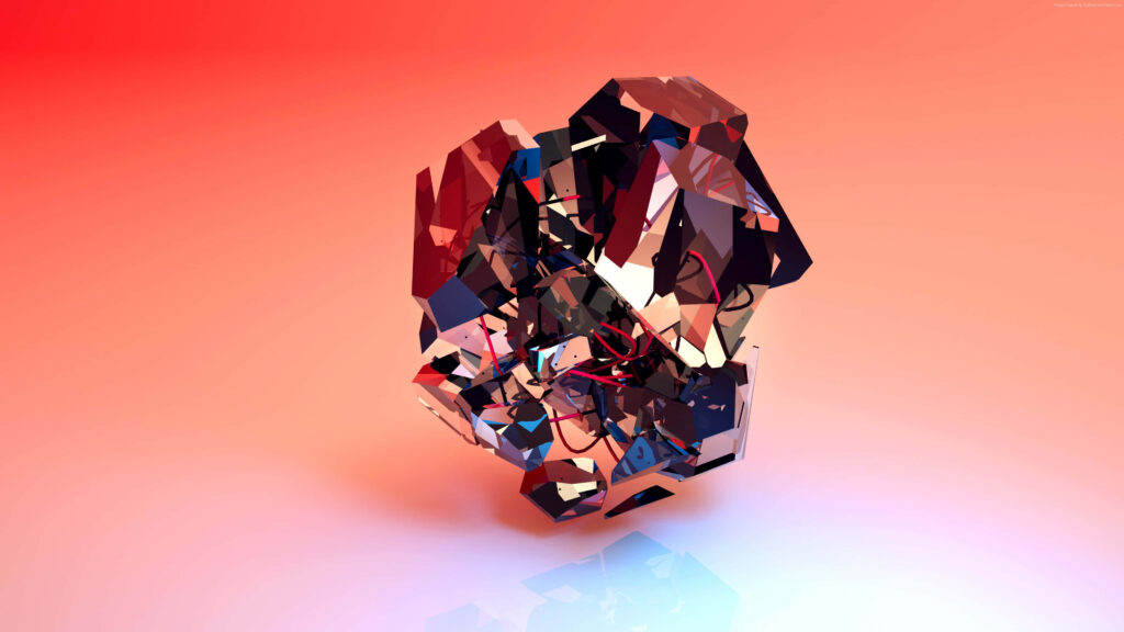 Captivating Geometric Red Wallpaper with Gradient Background
