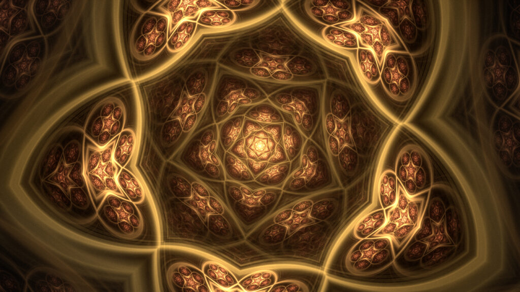 Intricate Fractal Wallpaper: Glowing Lines & Rich Warm Tones Background