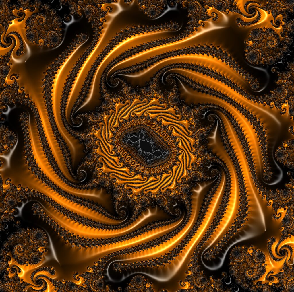 Intricate Gold & Black Fractal Wallpaper - Dynamic Abstract Background