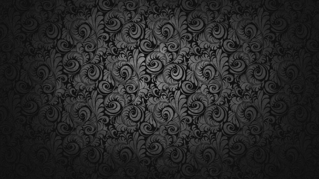 Luxurious Gothic Black Abstract Wallpaper with Floral Patterns