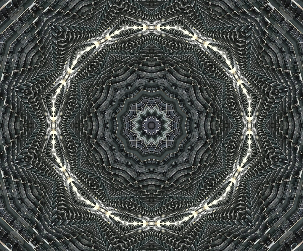 Abstract Gray Fractal Wallpaper: Mesmerizing Kaleidoscopic Design