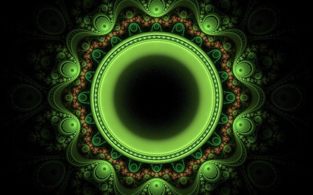 Intricate Green Circular Mandala Wallpaper - 2560x1600 Background