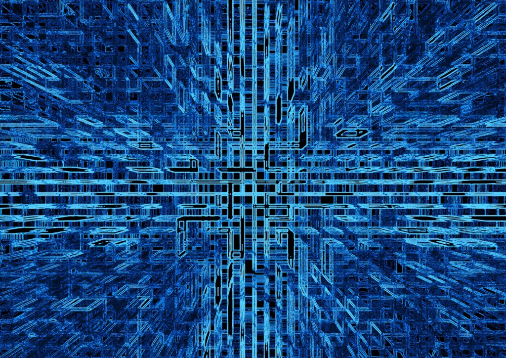 Intricate Blue Lines Abstract Wallpaper - Futuristic Design Background