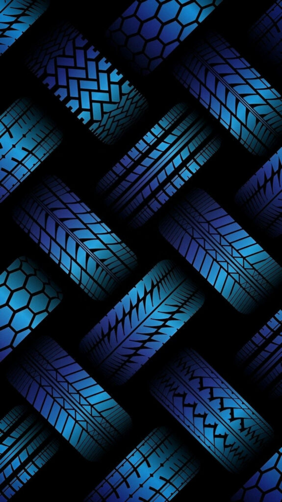 Blue Serpentine Tracks: A Mesmerizing 3D Mobile Wallpaper