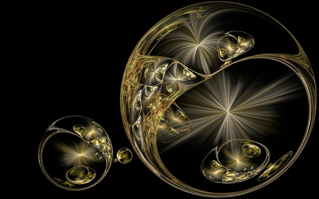 Luminous Spheres Digital Art Wallpaper - Intricate Design Background