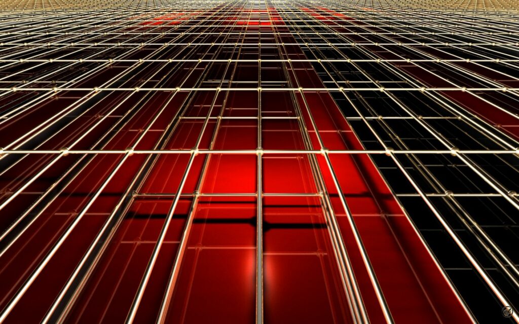 Intricate Metal Mesh Wallpaper - Red & Gold Modern Background (1920x1200)