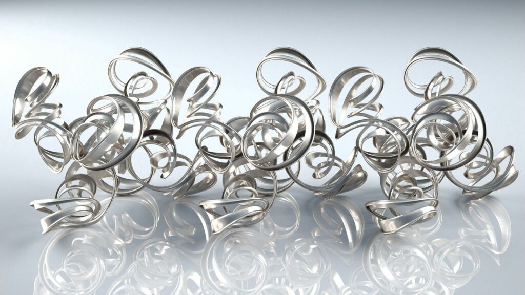 Intricate Metal Spiral Wallpaper - Modern Gradient Background 1920x1080
