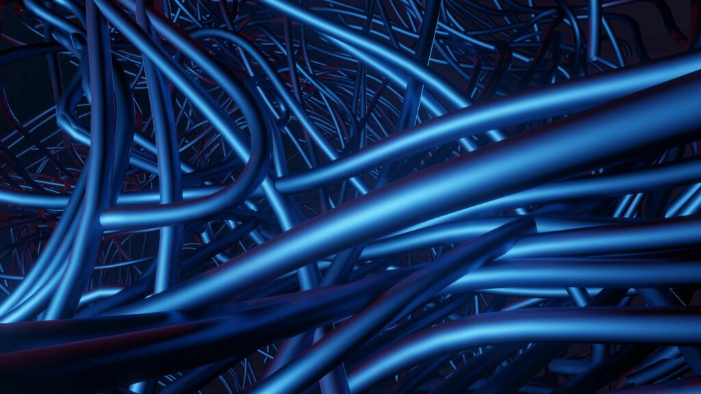 Dynamic Metallic Blue Thread Wallpaper - 3840x2160 Background