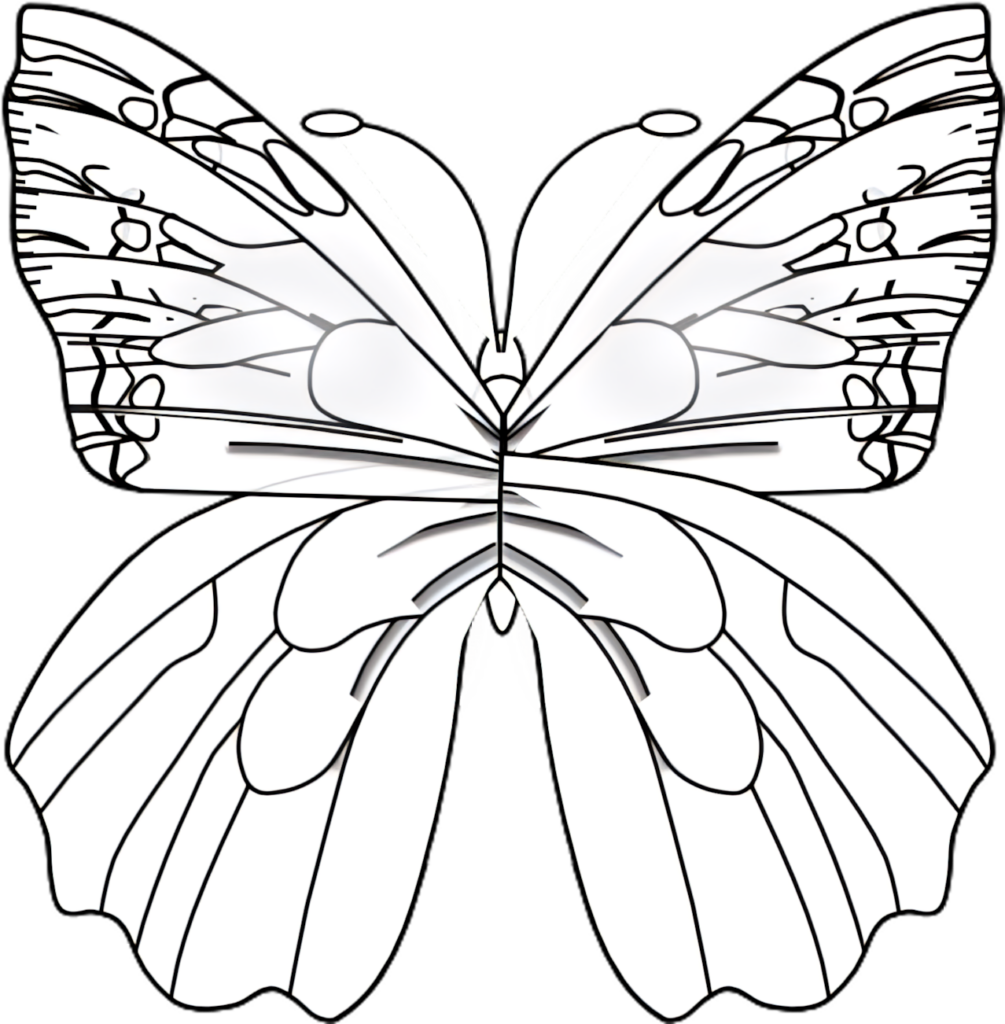 Intricate Monochrome Butterfly Illustration with Detailed Linework Wallpaper