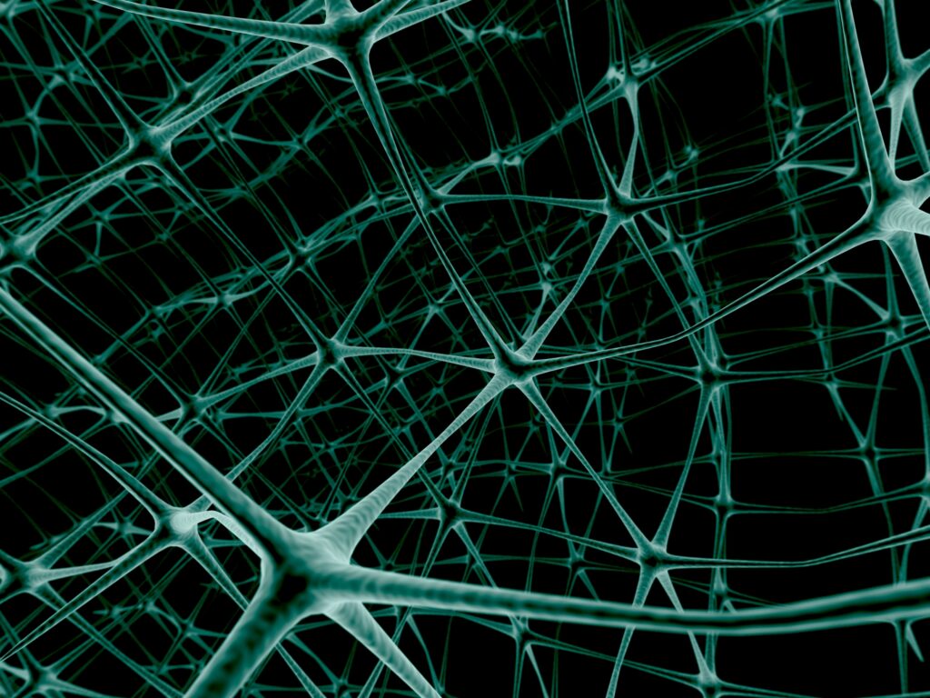Intricate Neuron-Inspired Wallpaper - Dark Background Design 2400x1800