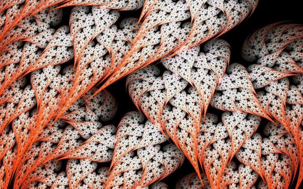 Intricate Interwoven Leaves Wallpaper in Warm Orange Hues