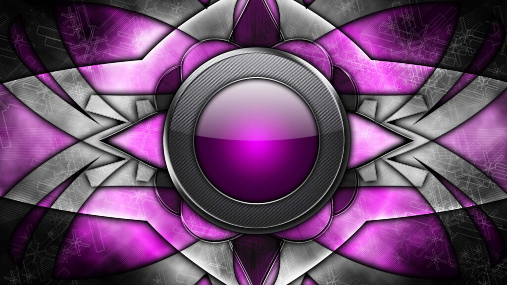 Intricate Purple Abstract Wallpaper with Glossy Circular Element
