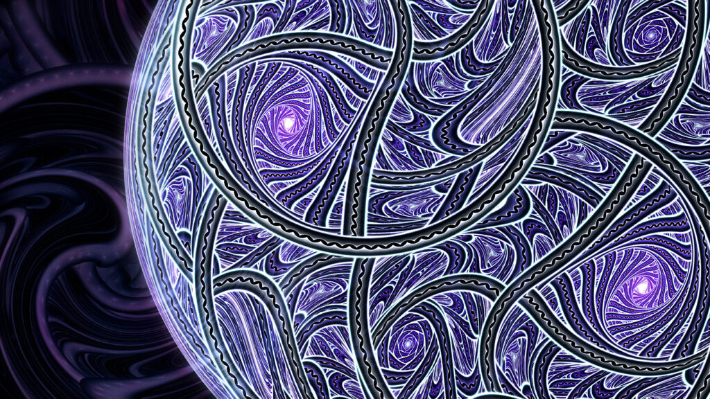Intricate Purple Abstract Wallpaper with Glowing Accents - 4800x2700