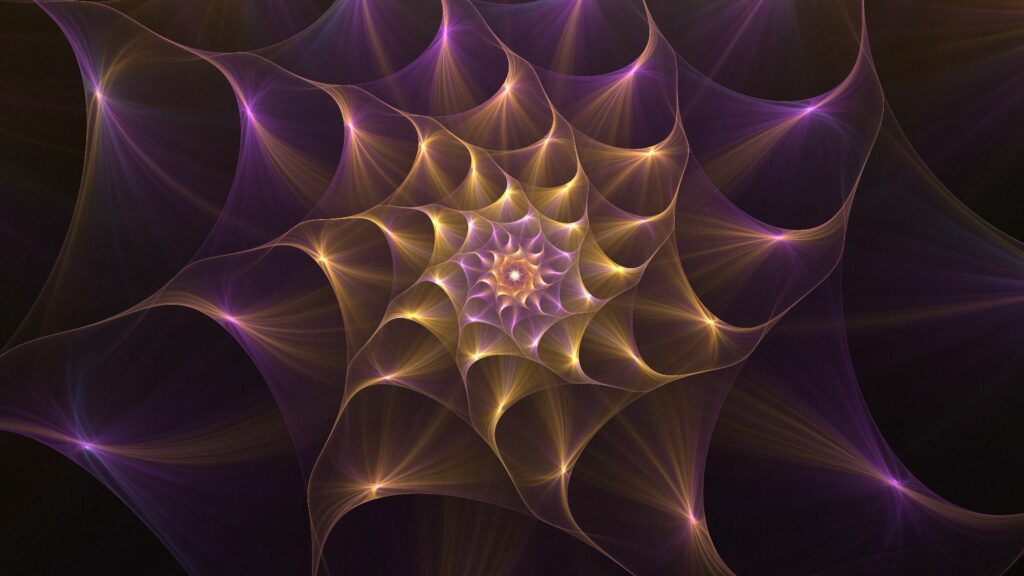 Mesmerizing Purple and Gold Spiral Wallpaper - Abstract Background Design