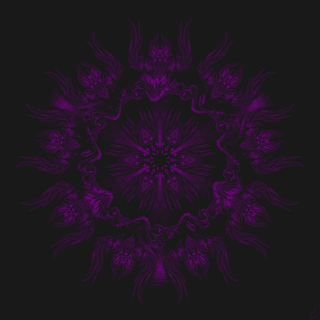 Intricate Purple Mandala Wallpaper on Dark Background - Elegant Design