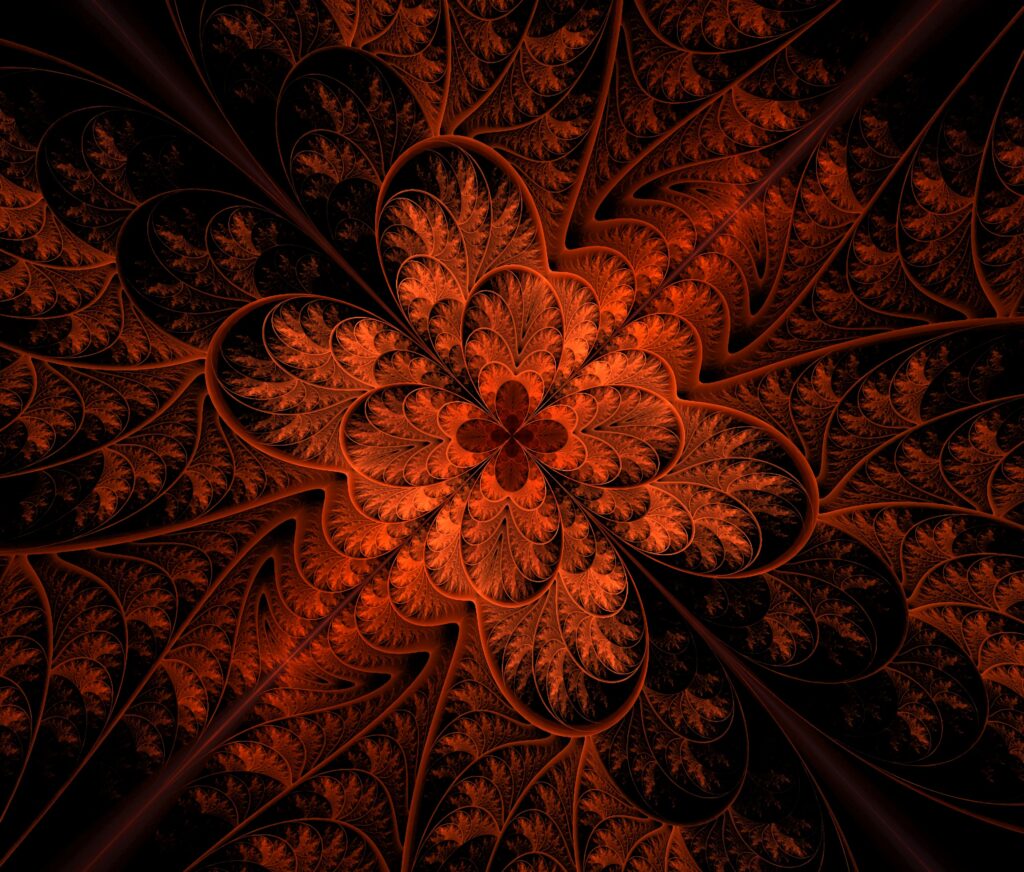 Intricate Red & Black Fractal Wallpaper for Elegant Backgrounds
