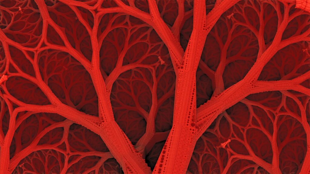 Intricate Red Branching Structures Wallpaper - 7680x4320 Background