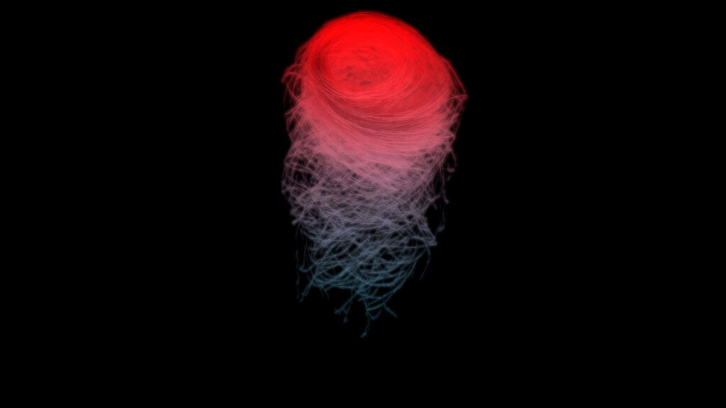 Vivid Swirling Red Circle Wallpaper on Black - Captivating OLED Design