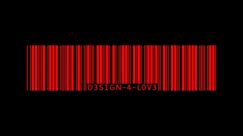 Red and Black Barcode Dark Background Wallpaper