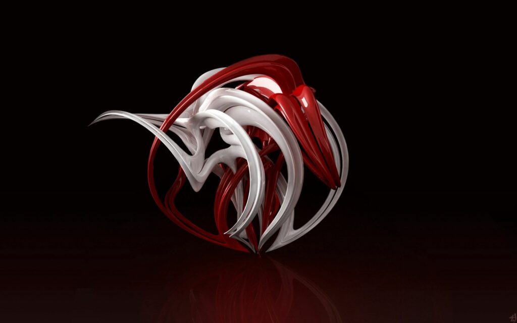 Dynamic Abstract 1920x1200 Wallpaper: Bold Red & White Design
