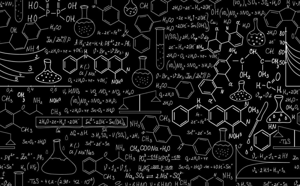 Intricate Scientific Wallpaper: Chemistry Designs & Molecular Structures