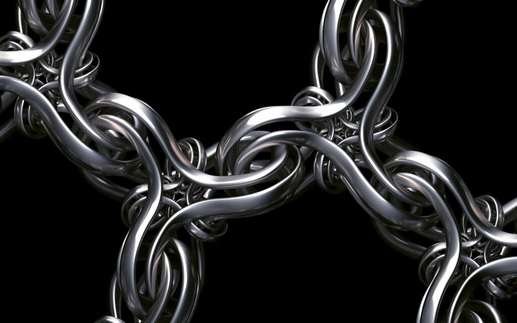 Intricate Silver Chain Wallpaper - 1920x1200 Dark Background Design