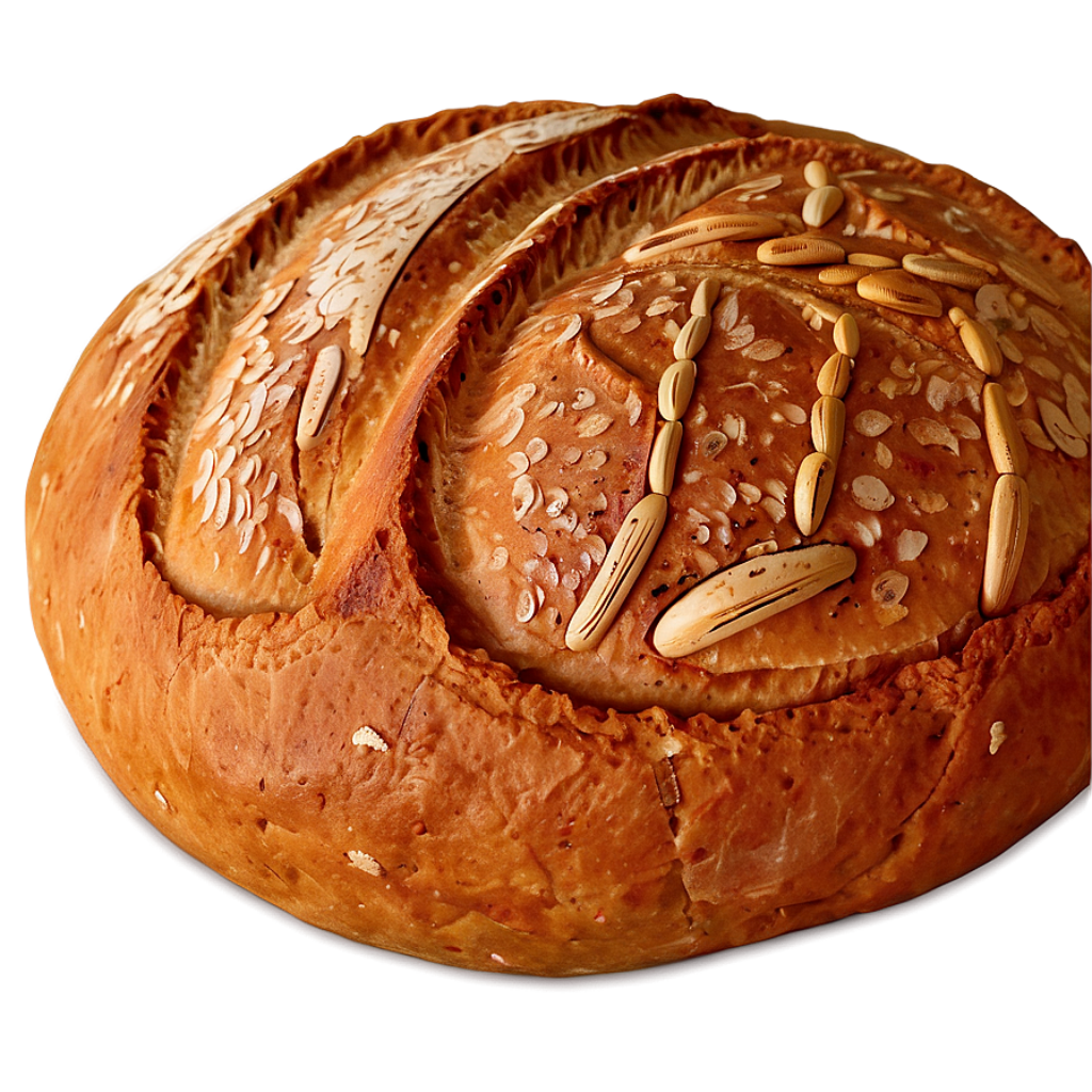 Intricate Sourdough Bread on Golden Crust - Artful Baking Wallpaper