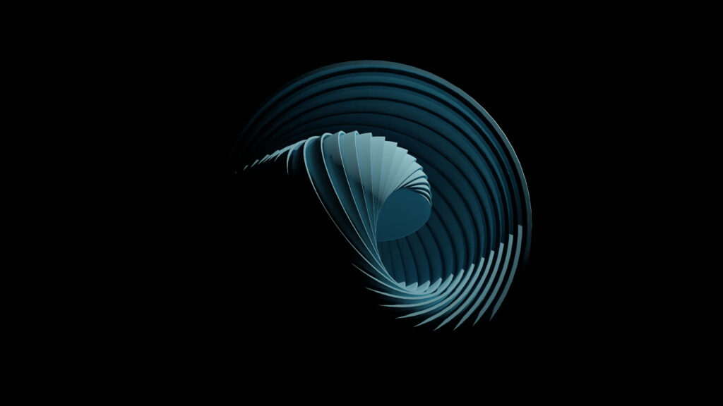 Intricate Spiral Wallpaper: 3D Effect on Dark Background