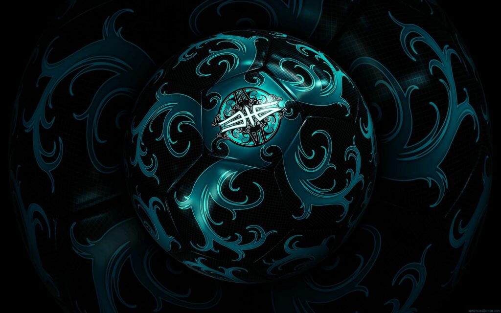 Intricate Spherical Teal Wallpaper - Dynamic Dark Background Design