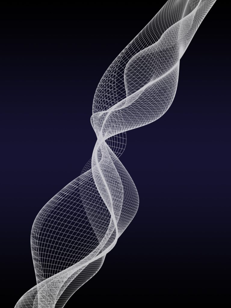 Wavy White Mesh Wallpaper: Modern Plexus Design on Dark Background