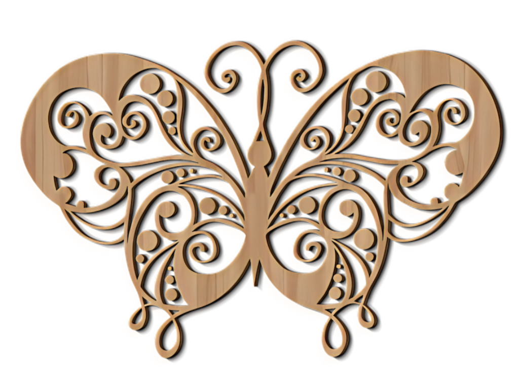 Elegant Wooden Butterfly Wallpaper: Intricate Design for Sophisticated Spaces