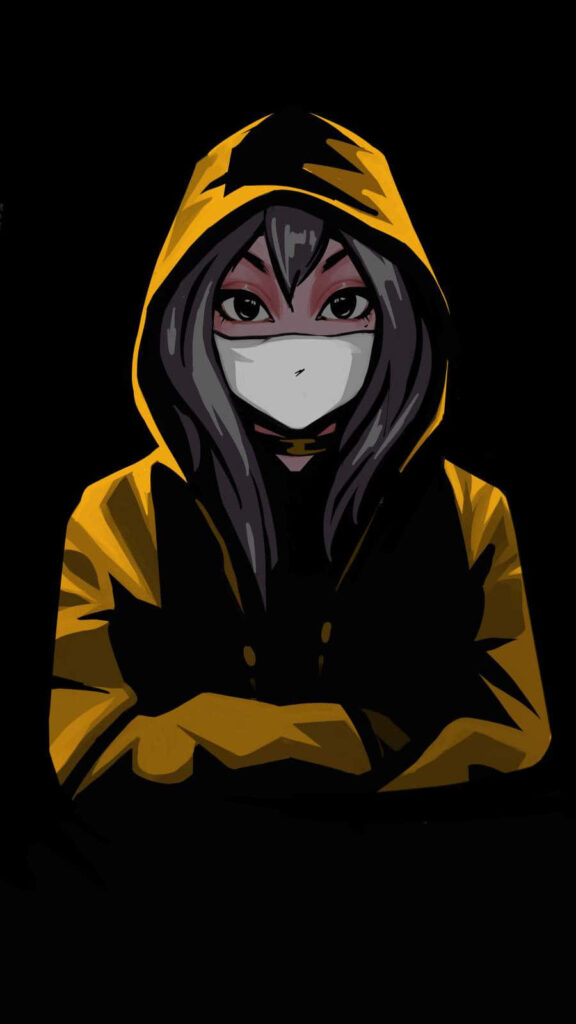 Mysterious Anime Girl Wallpaper: Gray Hair & Yellow Jacket