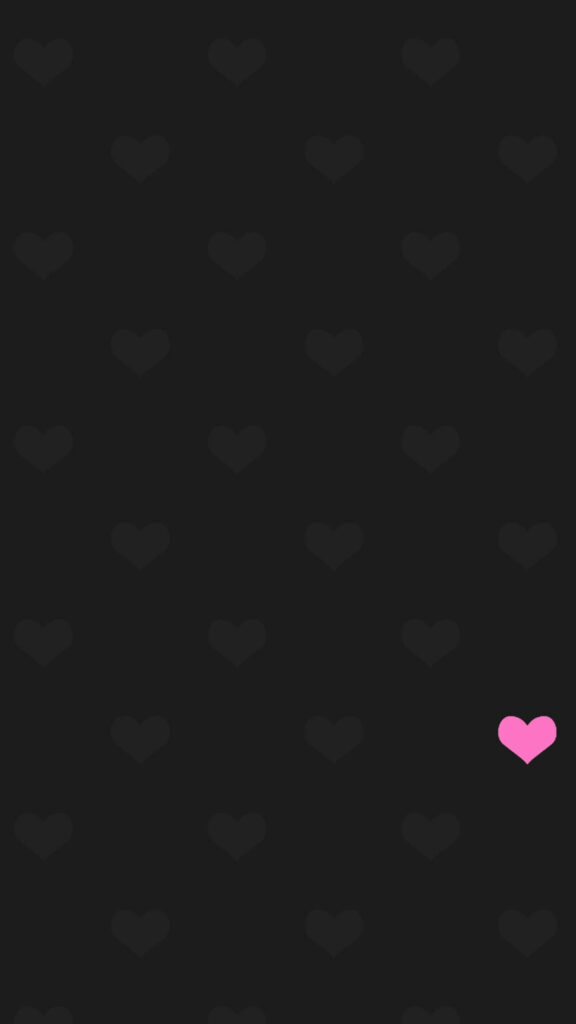 Sweet Pink Heart Shines Amidst Enchanting Black Heart Patterns - Alluring Dark Android Wallpaper