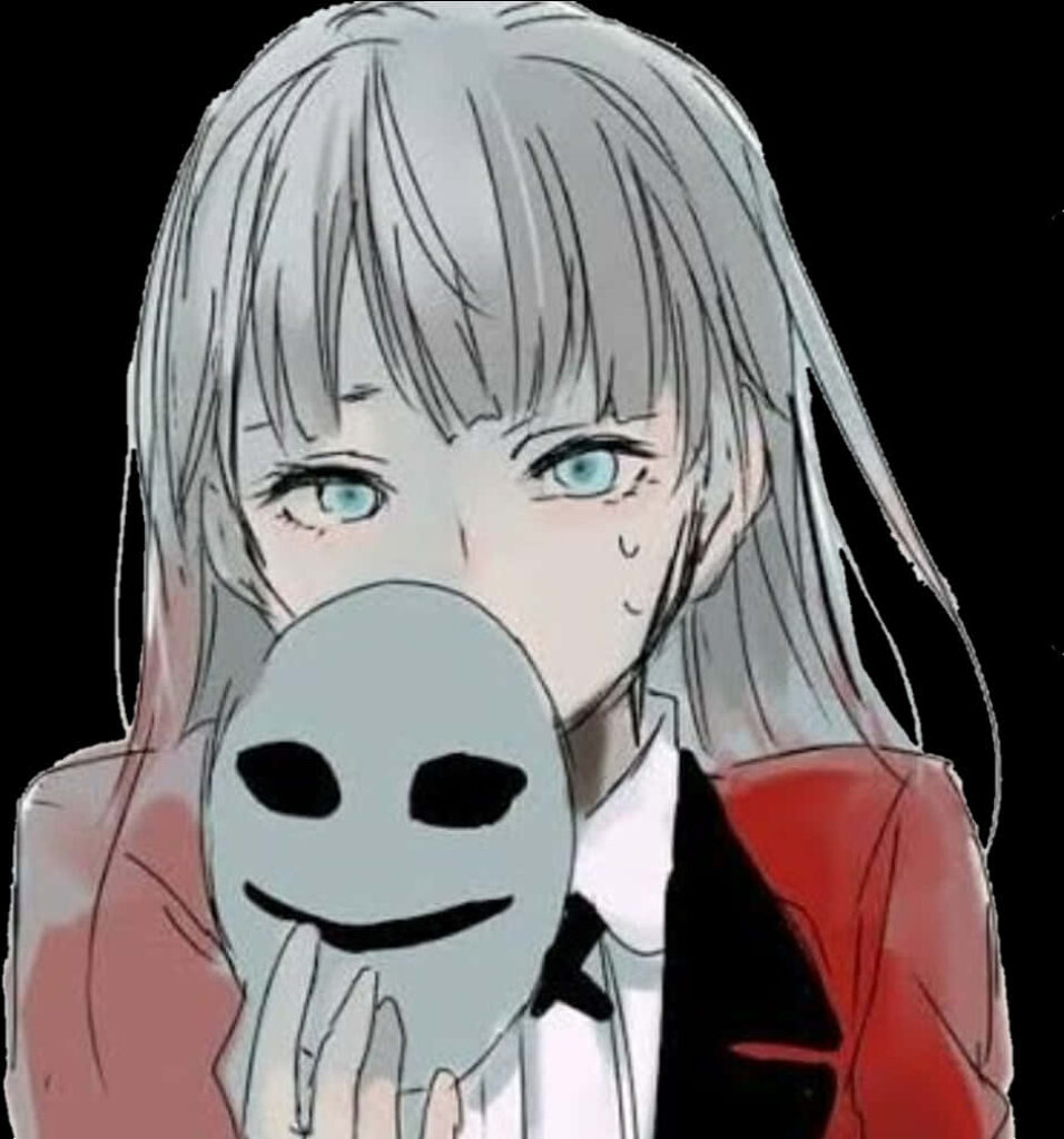 Intriguing Kakegurui Character in Red Uniform with Mask - Wallpaper