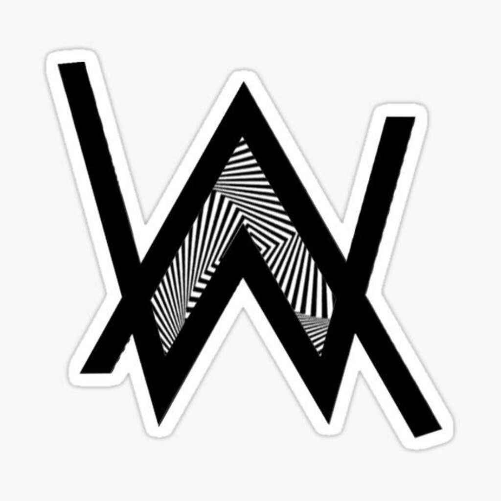 Contrasting Perspectives: The Monochrome Logo Reflecting Alan Walker's DJ Identity Wallpaper