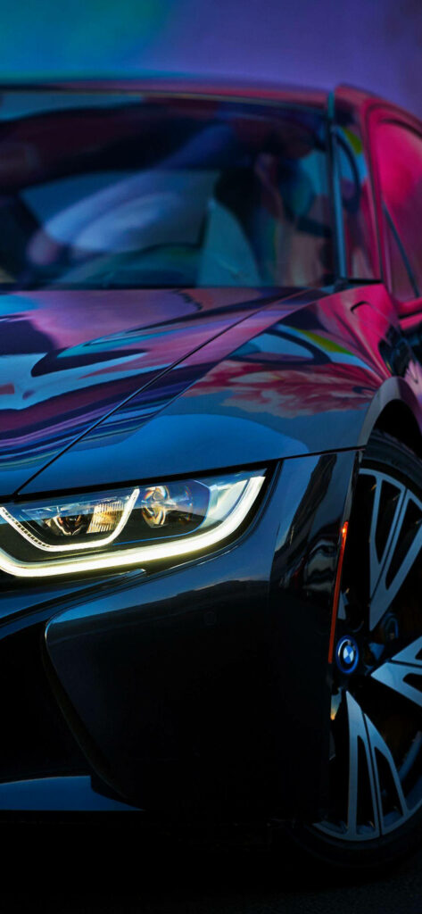 The Sleek BMW i8 Steals the Spotlight in this Dark and Moody iPhone Car Background Photo Wallpaper