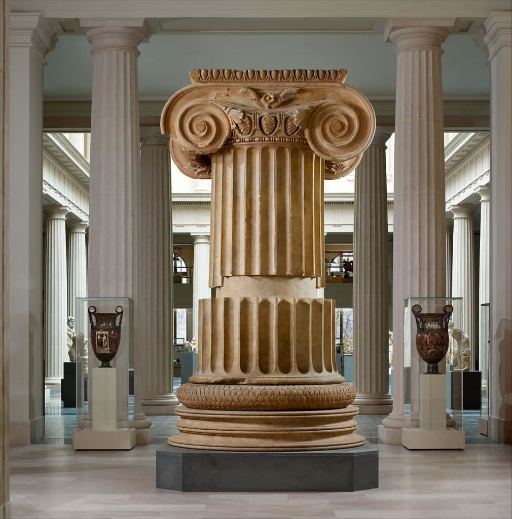 Elegant Ancient Greek Architecture: Ionic Columns & Marble Pillars Wallpaper