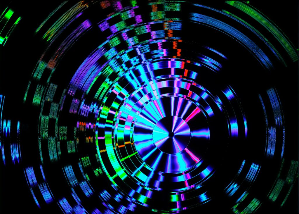 Vibrant Abstract Wallpaper with Iridescent Colorful Circles