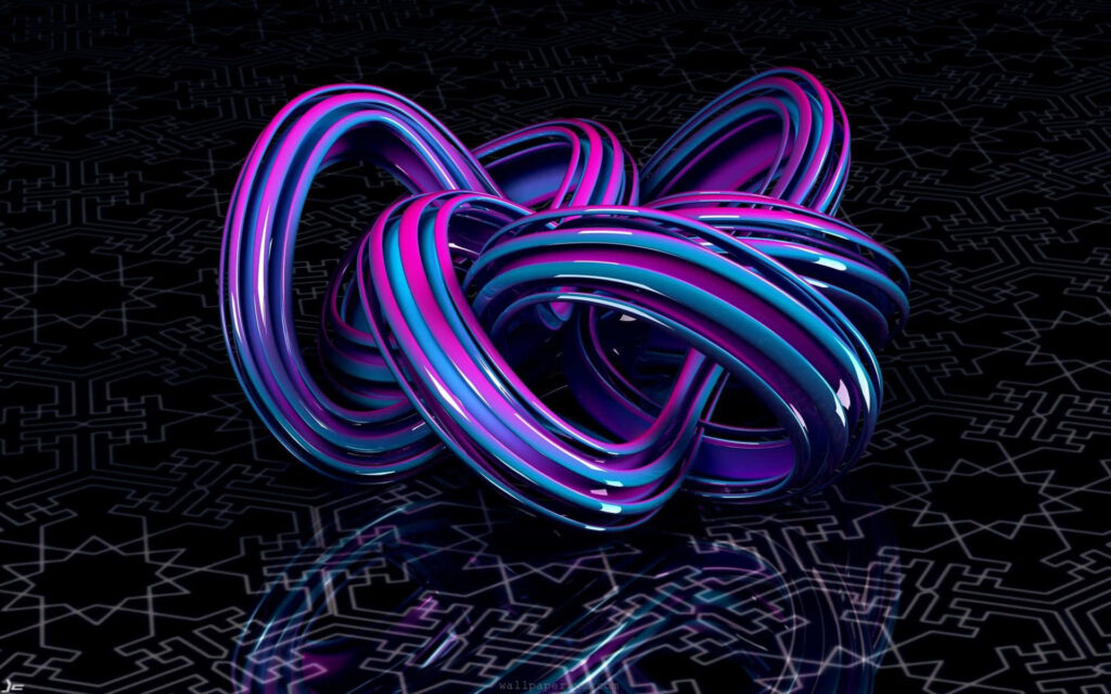 Iridescent Blue & Pink Digital Wallpaper with Geometric Background