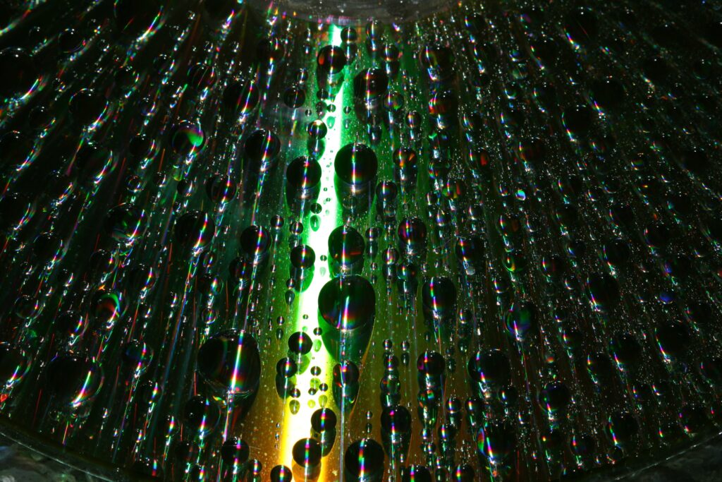 Stunning Iridescent Water Droplets Macro Wallpaper Background