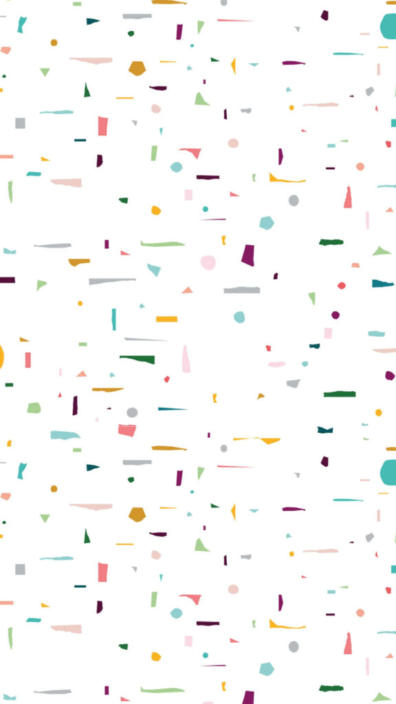 Playful Geometric Confetti Dance on iPhone Background Wallpaper
