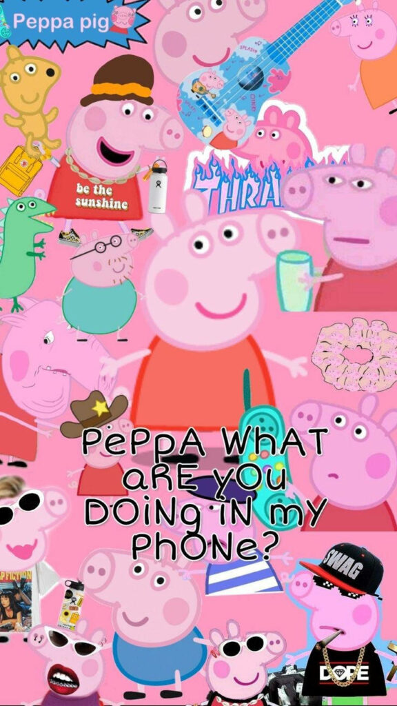 Edgy Peppa Pig: A Bold Background Portrait Wallpaper