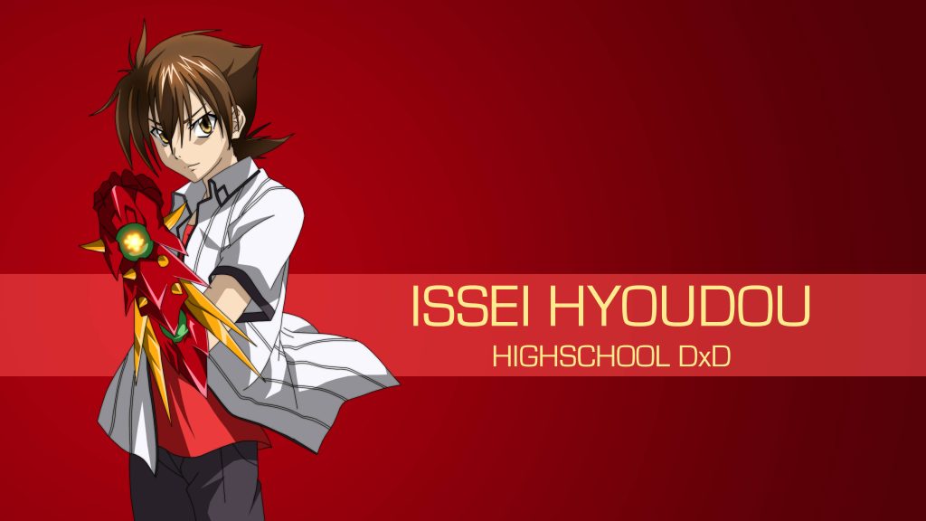 High School DxD Issei Hyoudou wallpaper Boosted Gear gauntlet white outfit red background