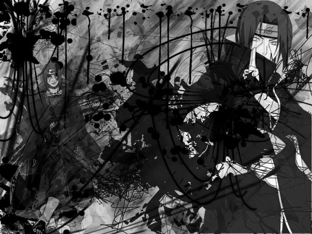 Itachi Uchiha Abstract Wallpaper: Dramatic Ink Art Background