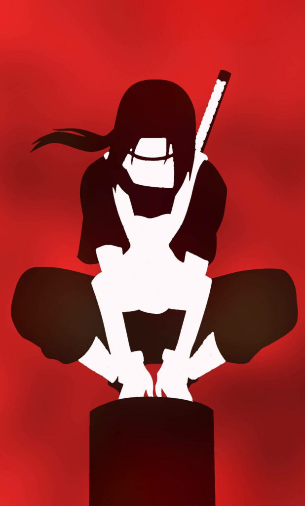 Itachi Uchiha Dynamic Wallpaper: Striking Red Glow Background
